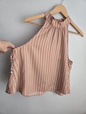 New SALTWATER LUXE Striped Halter Camisole in Blush and Rose